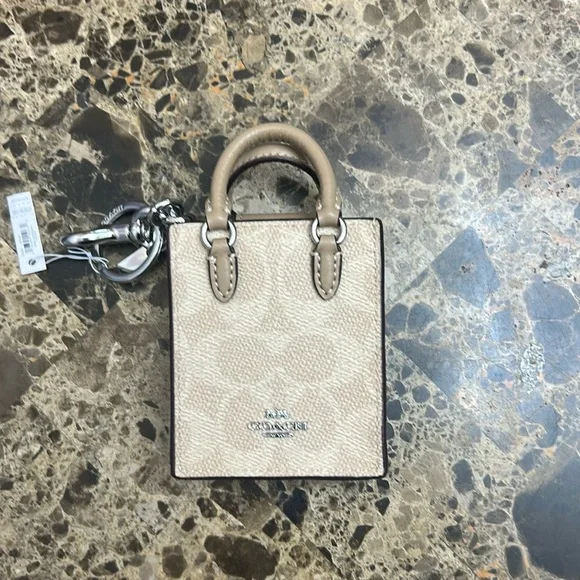 Coach Tan Mini Bag. Keychain/Purse Charm. - Picture 1 of 11